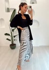 SİYAH/BEYAZ DESENLİ STREET ETEK