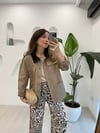 SÜTLÜ KAHVE 0216 KADİFE YAKA GABARDİN CEKET 