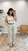 TAŞ 0985 KEMERLİ KETEN PANTOLON 