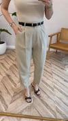 TAŞ 0985 KEMERLİ KETEN PANTOLON 