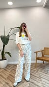 TAŞ 1710 NAKIŞLI KETEN PANTOLON