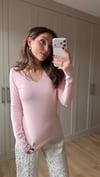 TOZ PEMBE 0842 V YAKA KAŞMİR KAZAK  