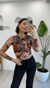TURUNCU 1173 CROP BLUZ 