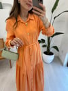 TURUNCU 4344 MODAL ELBİSE 