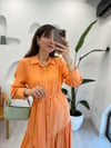 TURUNCU 4344 MODAL ELBİSE 