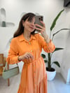 TURUNCU 4344 MODAL ELBİSE 