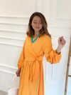 TURUNCU ÖNÜ BOLERO ELBİSE 