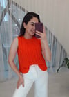 TURUNCU PİLİSELİ BLUZ