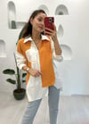 TURUNCU TERS CEP DTY ÖNÜ FERMUAR MÜSLİN TUNİK