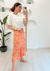 TURUNCU ZEBRA DESEN SATEN ETEK 