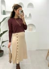 VANİLYA DÜĞMELİ YIRTMAÇLI ETEK