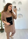 VİZON TAŞ DETAY MELANJ PANTOLON TAKIM