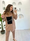 VİZON TAŞ DETAY MELANJ PANTOLON TAKIM