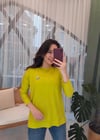 YAĞ YEŞİLİ BROŞLU İPEK PAMUK BLUZ