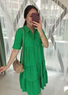 YEŞİL 1292 KAT KAT GÖMLEK ELBİSE