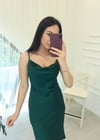 YEŞİL 8552 SATEN ELBİSE 