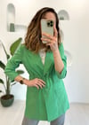 YEŞİL BELDEN BÜZGÜLÜ CUPRA CEKET