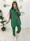 YEŞİL  BONCUK DETAY PANTOLON TAKIM
