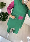 YEŞİL  BONCUK DETAY PANTOLON TAKIM