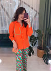 YEŞİL DESENLİ SATEN PANTOLON