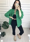 YEŞİL ESKİTME KOT GÖMLEK