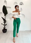 YEŞİL KESİK PAÇA MOM JEAN 
