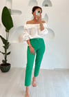 YEŞİL KESİK PAÇA MOM JEAN 
