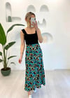 YEŞİL LEOPAR DESEN SATEN ETEK 
