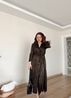 YEŞİL LEOPAR SATEN ELBİSE