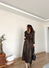 YEŞİL LEOPAR SATEN ELBİSE