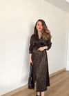 YEŞİL LEOPAR SATEN ELBİSE