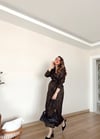 YEŞİL LEOPAR SATEN ELBİSE