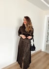 YEŞİL LEOPAR SATEN ELBİSE