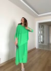 YEŞİL ÖRGÜ DETAY SANDY TAKIM