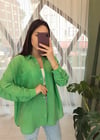 YEŞİL OVERSİZE GÖMLEK