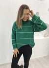 YEŞİL SELANİK ÇİZGİLİ KAZAK