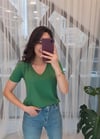 YEŞİL V YAKA TSHİRT 