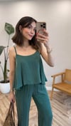 ZÜMRÜT YEŞİL 1043 BLUZ PANTOLON TAKIM 