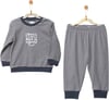 Andywawa Bebek Bamboo Casual Çizgili Alt Üst Takım Antrasit AC27181