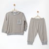 Andywawa Bebek Bamboo Casual Çizgili Alt Üst Takım Gri AC27180