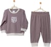 Andywawa Bebek Bamboo Casual Çizgili Alt Üst Takım Mürdüm AC27181