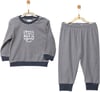 Andywawa Bebek Bamboo Casual Çizgili Alt Üst Takım Antrasit AC27181