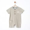 Andywawa Bebek Bamboo Striped Kısa Kol Romper Tulum Mavi AC26671