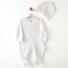 Andywawa Bebek Hello Elephant Patikli Romper Tulum Beyaz AC26592