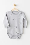 Andywawa Bebek Keep Smiling 2'li Body Set Gri AC26036