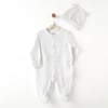 Andywawa Bebek My Little World Patikli Tulum Şapka Takım Beyaz AC26755