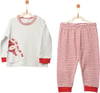 Andywawa Bebek Pajamas Little Dreamers Çizgili Pijama Takımı Ekru AC27162