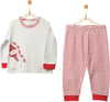Andywawa Bebek Pajamas Little Dreamers Çizgili Pijama Takımı Ekru AC27162