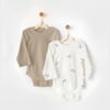 Andywawa Bebek Rainbow 2'li Body Set Kahverengi AC26075