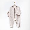 Andywawa Bebek Romper Hedgegog Family Fermuarlı Patikli Tulum Bej AC27063